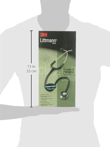 3M™ Littmann® Classic II Pediatric Stethoscope, Rainbow-finish Chestpiece, Caribbean Blue Tube, 28 in, 2153