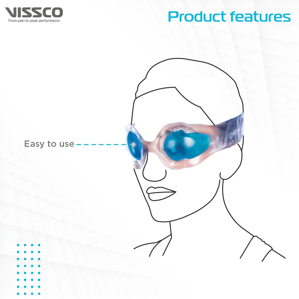 Vissco Cool Eyes (Gel), Eye Relaxing Mask For Puffy Tired Eyes, Dark Circles, Instant Pain Relief, Dry Eyes, Redness - Universal (Blue)