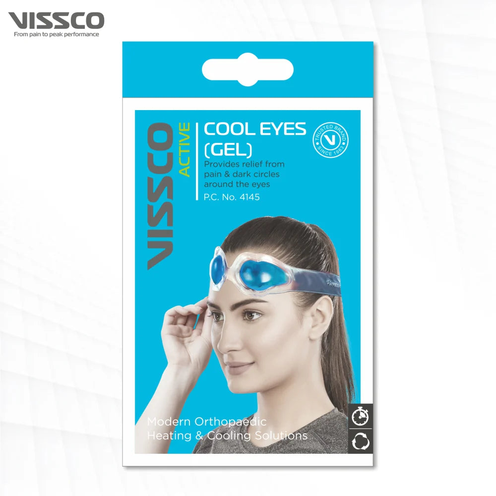 Vissco Cool Eyes (Gel), Eye Relaxing Mask For Puffy Tired Eyes, Dark Circles, Instant Pain Relief, Dry Eyes, Redness - Universal (Blue)