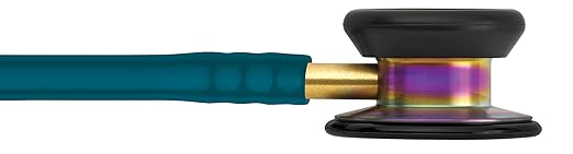 3M™ Littmann® Classic II Pediatric Stethoscope, Rainbow-finish Chestpiece, Caribbean Blue Tube, 28 in, 2153