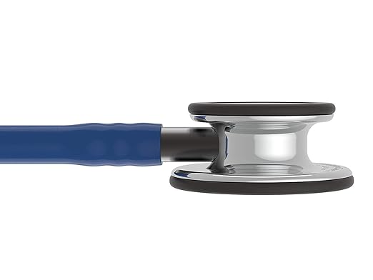 3M™ Littmann® Classic III™ Monitoring Stethoscope, Mirror - Finish Chestpiece, Navy Blue Tube, Smoke Stem, 5863