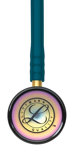 3M™ Littmann® Classic II Pediatric Stethoscope, Rainbow-finish Chestpiece, Caribbean Blue Tube, 28 in, 2153