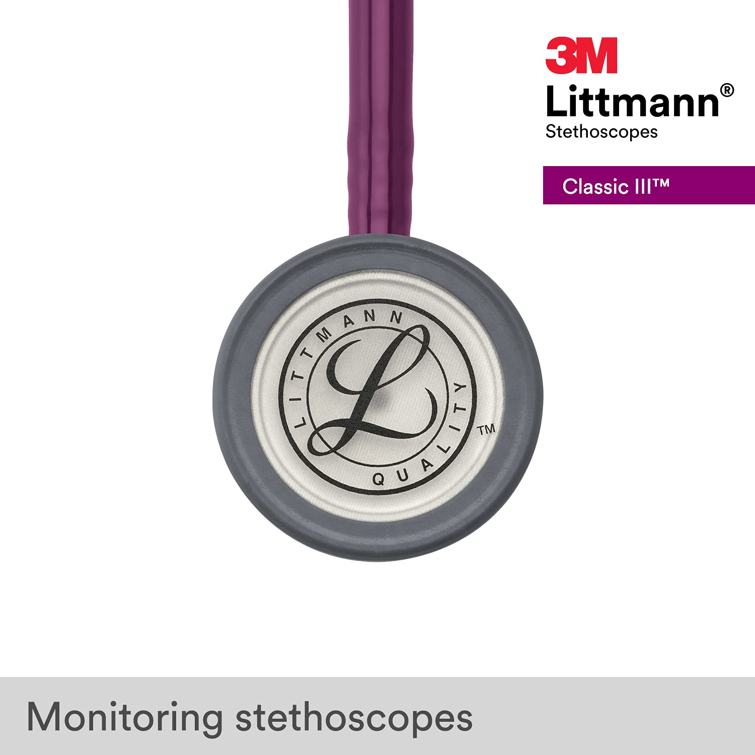 3M™ Littmann® Classic III™ Monitoring Stethoscope, Plum Tube, 27 in, 5831