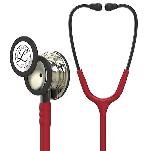 3M Littmann Classic III Stethoscopes (Champagne - Finish Chestpiece, Burgundy Tube, Smoke Stem), 5864