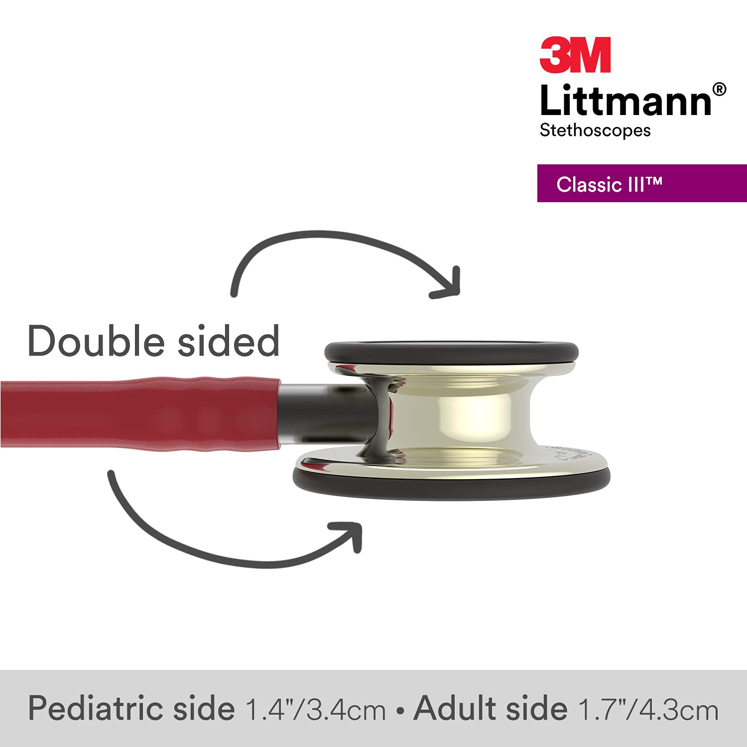 3M Littmann Classic III Stethoscopes (Champagne - Finish Chestpiece, Burgundy Tube, Smoke Stem), 5864