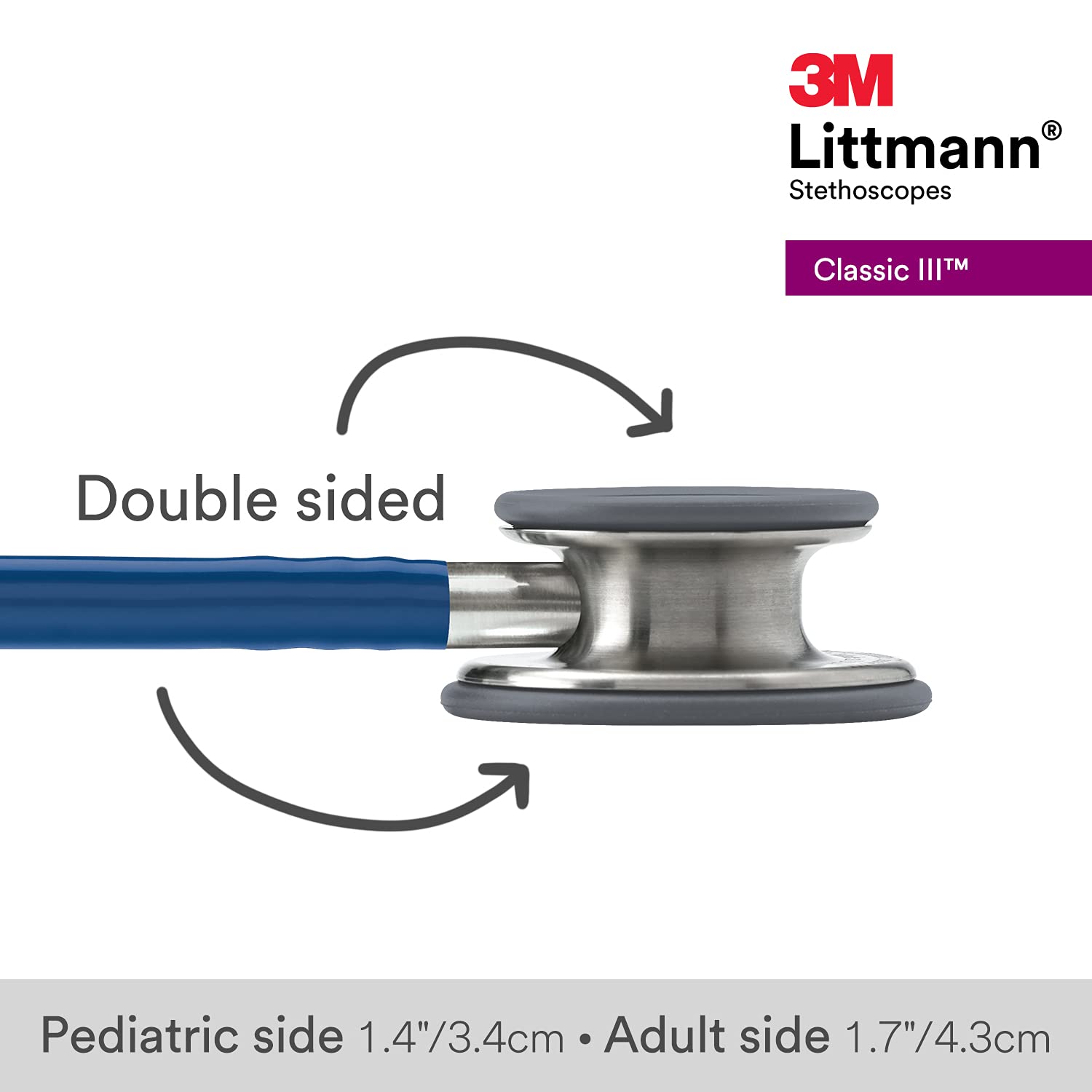 3M™ Littmann® Classic III™ Monitoring Stethoscope, Navy Blue Tube, 27 in, 5622