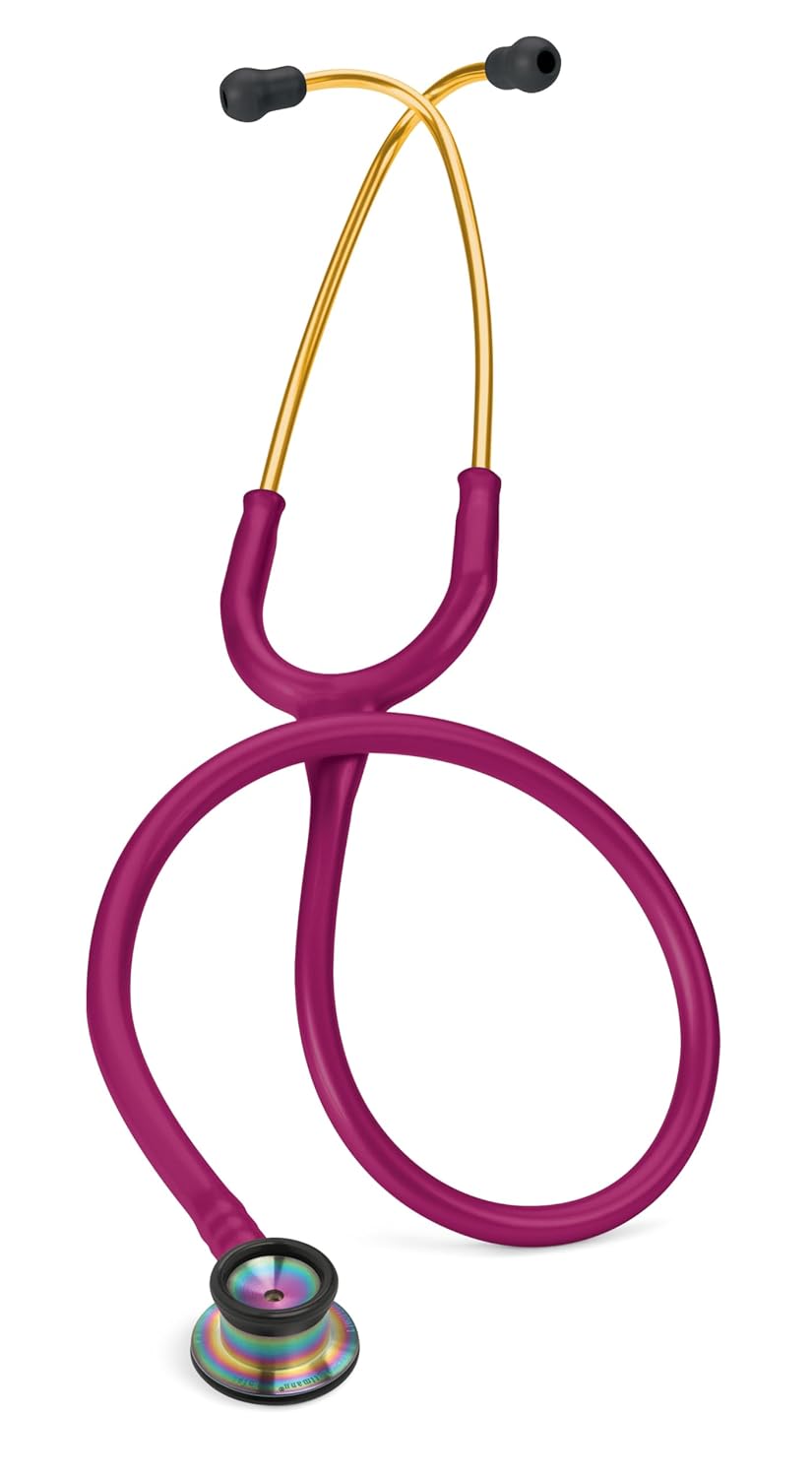 3M™ Littmann® Classic II Infant Stethoscope, Rainbow-finish Chestpiece, Raspberry Tube, 28 in, 2157