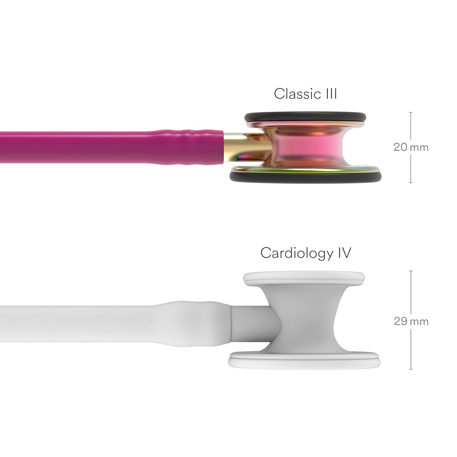 3M™ Littmann® Classic III™ Monitoring Stethoscope, Rainbow-Finish, Raspberry Tube, 27 in, 5806