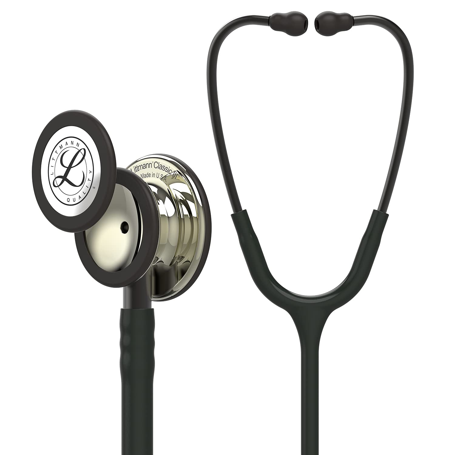3M™ LITTMANN® CLASSIC III™ STETHOSCOPE, CHAMPAGNE CHESTPIECE, BLACK TUBE, 27, 5861