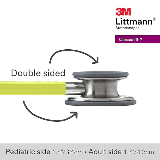 3M™ Littmann® Classic III™ Monitoring Stethoscope, Lemon-Lime Tube, 27 in, 5839