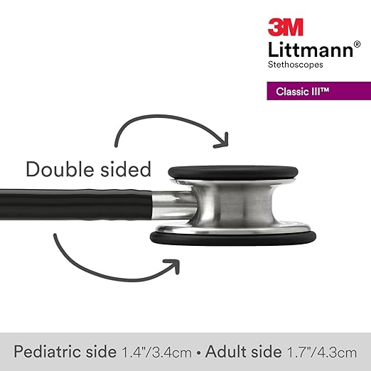 3M™ Littmann® Classic III™ Monitoring Stethoscope, Black Tube, 27 in, 5620