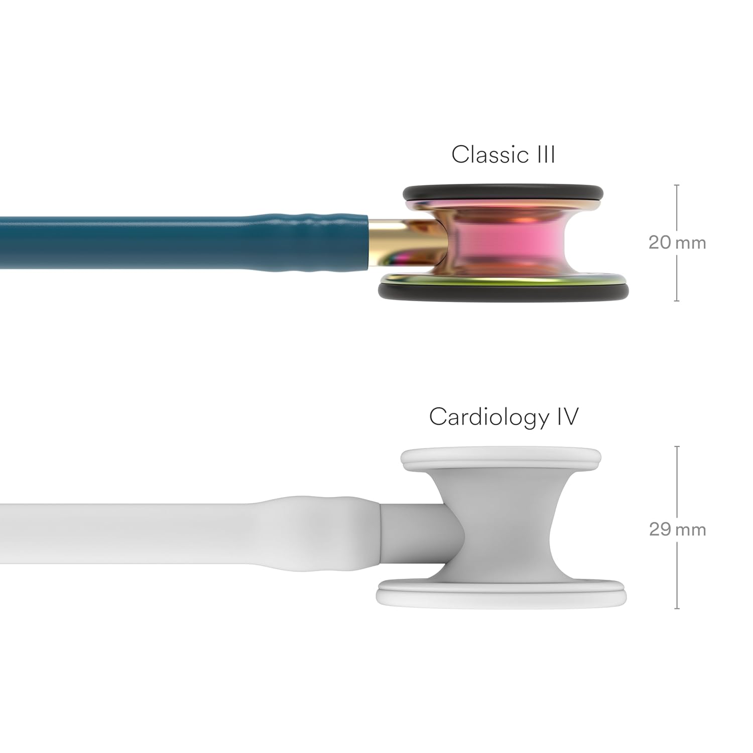 3M™ Littmann® Classic III™ Monitoring Stethoscope, Rainbow-Finish, Caribbean Blue Tube, 27 in, 5807