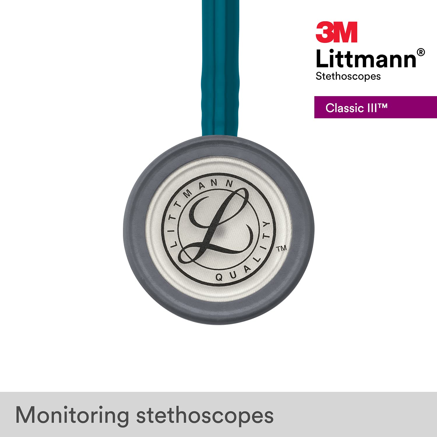 3M™ Littmann® Classic III™ Monitoring Stethoscope, Caribbean Blue Tube, 27 in, 5623