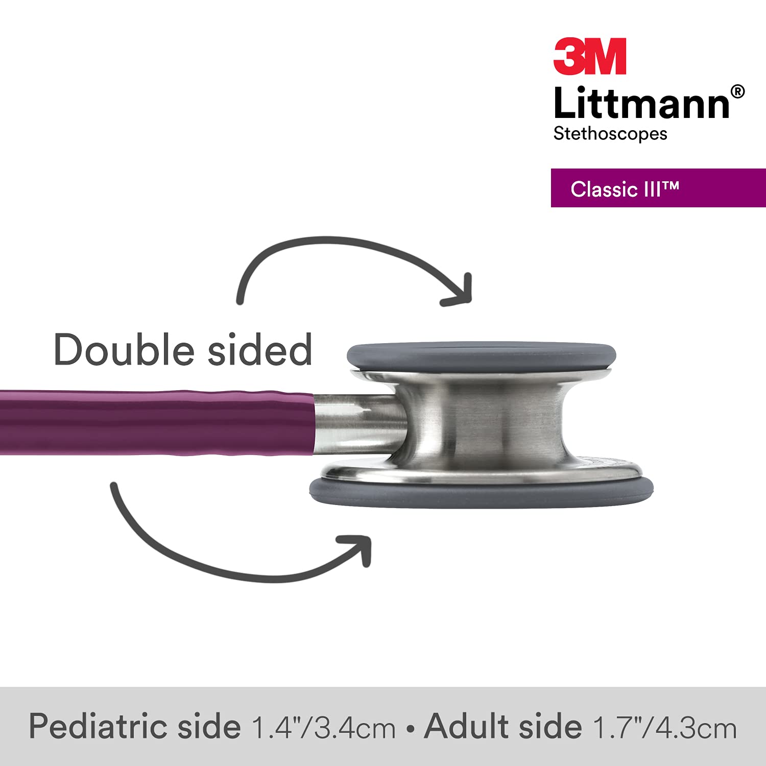 3M™ Littmann® Classic III™ Monitoring Stethoscope, Plum Tube, 27 in, 5831
