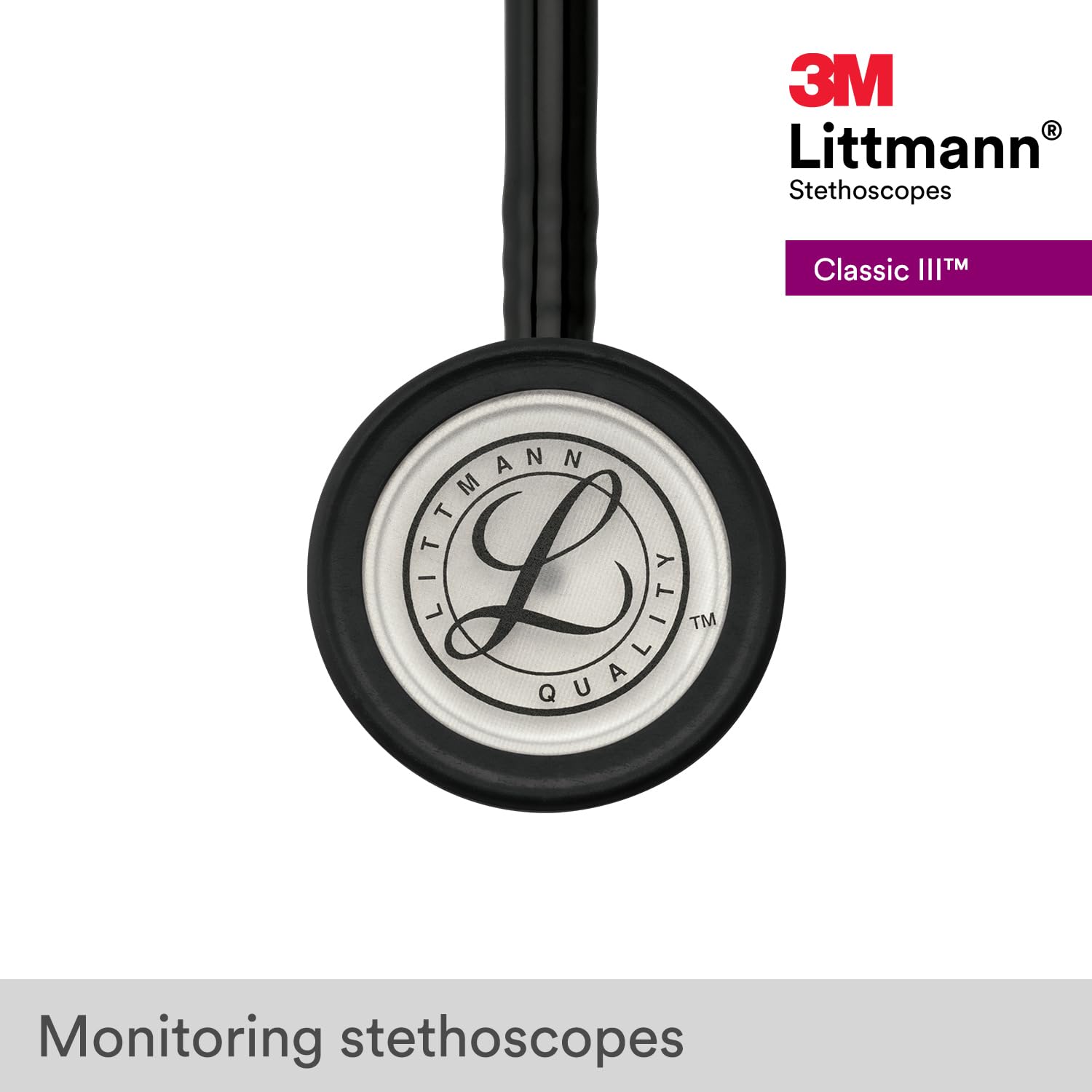 3M™ Littmann® Classic III™ Monitoring Stethoscope, Black Tube, 27 in, 5620