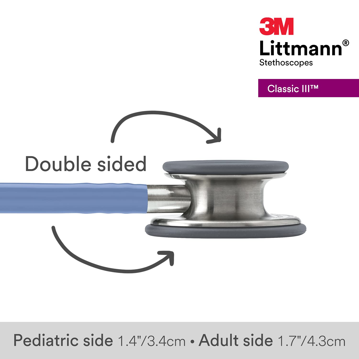 3M™ Littmann® Classic III™ Monitoring Stethoscope, Ceil Blue Tube, 27 in, 5630