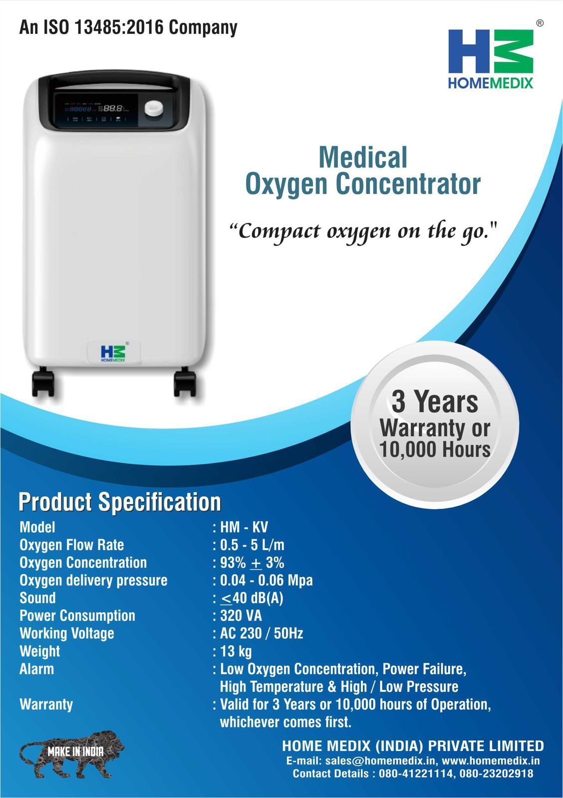 HomeMedix Oxygen Concentrator - HM-KV 5PLM