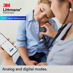3M™ Littmann® CORE Digital Stethoscope, 8570, High Polish Rainbow Chestpiece, Black Tube, Stem and Headset, 27 in