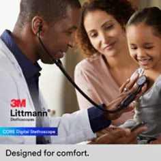 3M™ Littmann® CORE Digital Stethoscope, 8570, High Polish Rainbow Chestpiece, Black Tube, Stem and Headset, 27 in