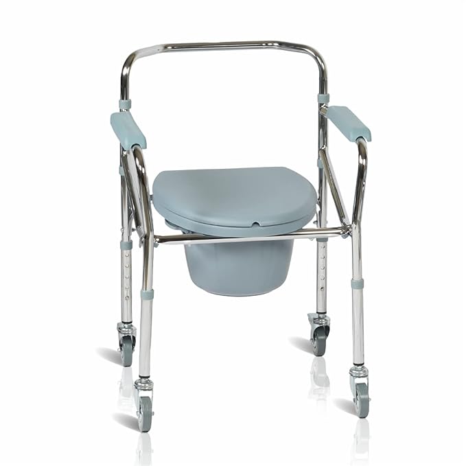 commode chair with wheels by sai life