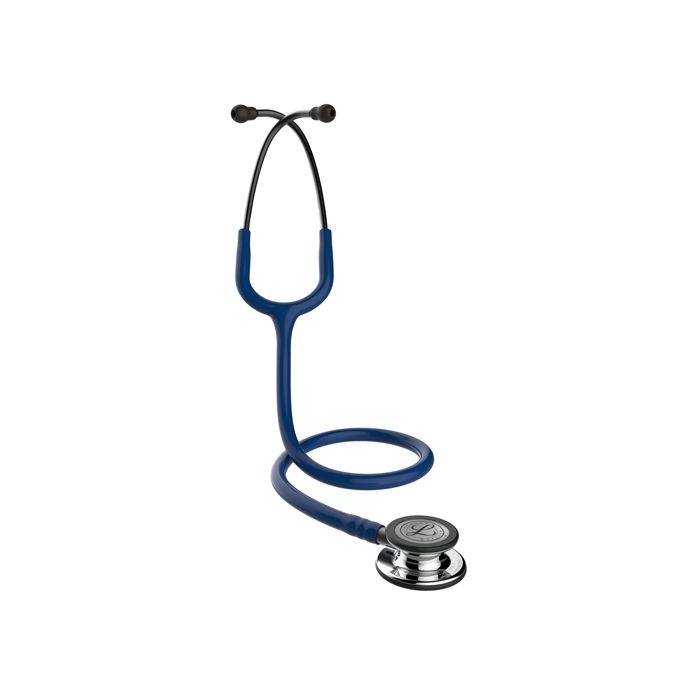 3M™ Littmann® Classic III™ Monitoring Stethoscope, Mirror - Finish Chestpiece, Navy Blue Tube, Smoke Stem, 5863
