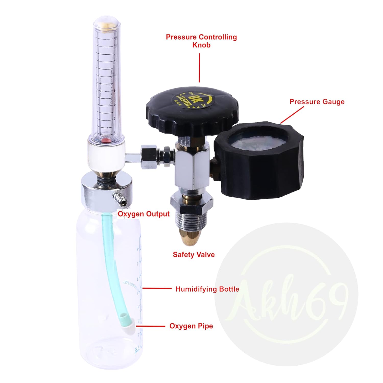 OXYGEN FLOW METER WITH BOTTLE METAL BODY - Sai Life Medical Devices
