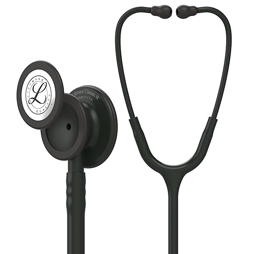 3M™ Littmann® Classic III™ Monitoring Stethoscope, Black Edition Chestpiece, Black Tube, 27 in, 5803