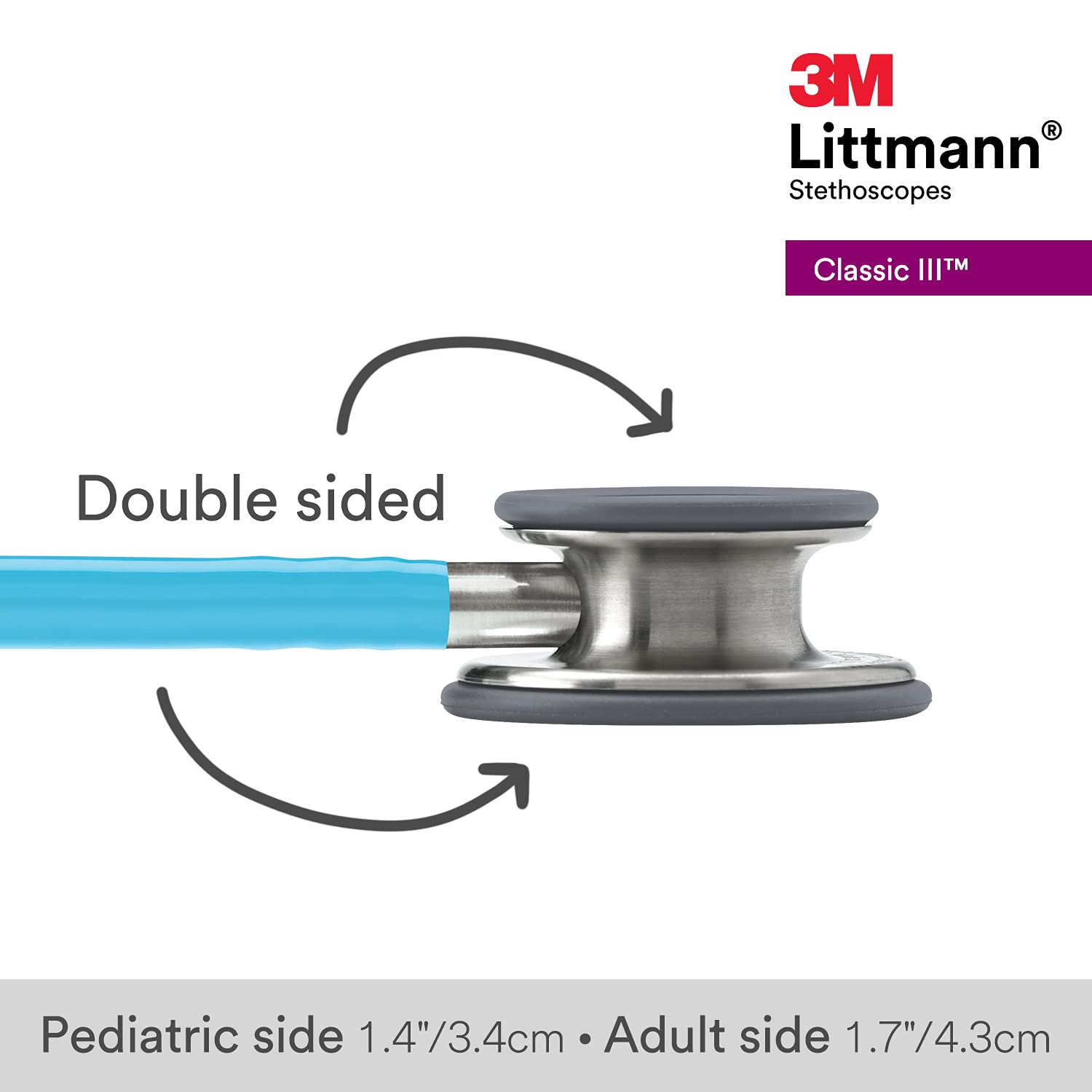 3M™ Littmann® Classic III™ Monitoring Stethoscope, Turquoise Tube 27, in, 5835