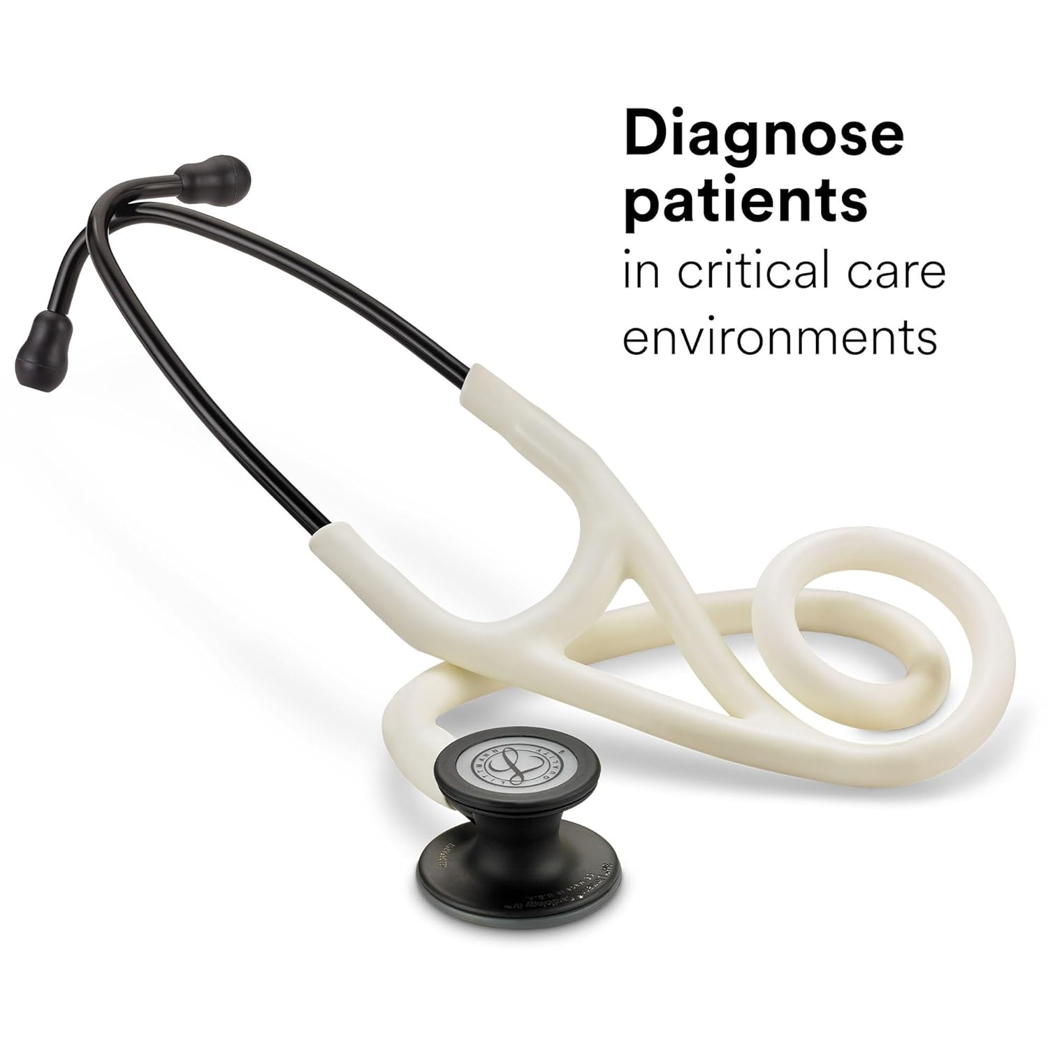 3M™ Littmann® Cardiology IV™ Diagnostic Stethoscope, Black Matte Chestpiece, Alabaster Satin Finish Tube, 6186C