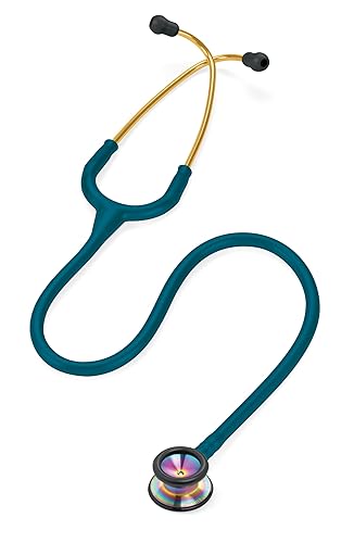 3M™ Littmann® Classic II Pediatric Stethoscope, Rainbow-finish Chestpiece, Caribbean Blue Tube, 28 in, 2153