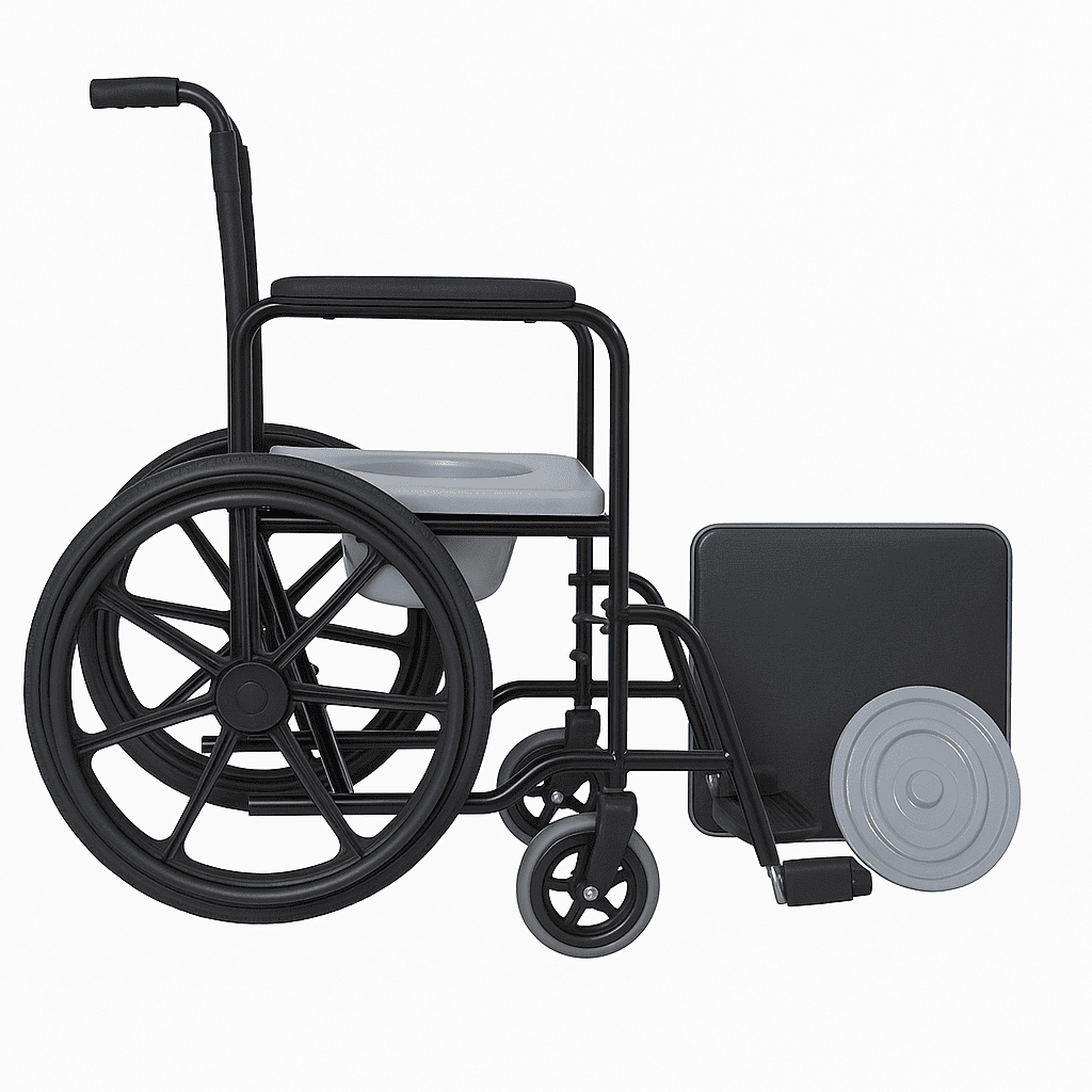 Wheelchair with attached commode by sai life