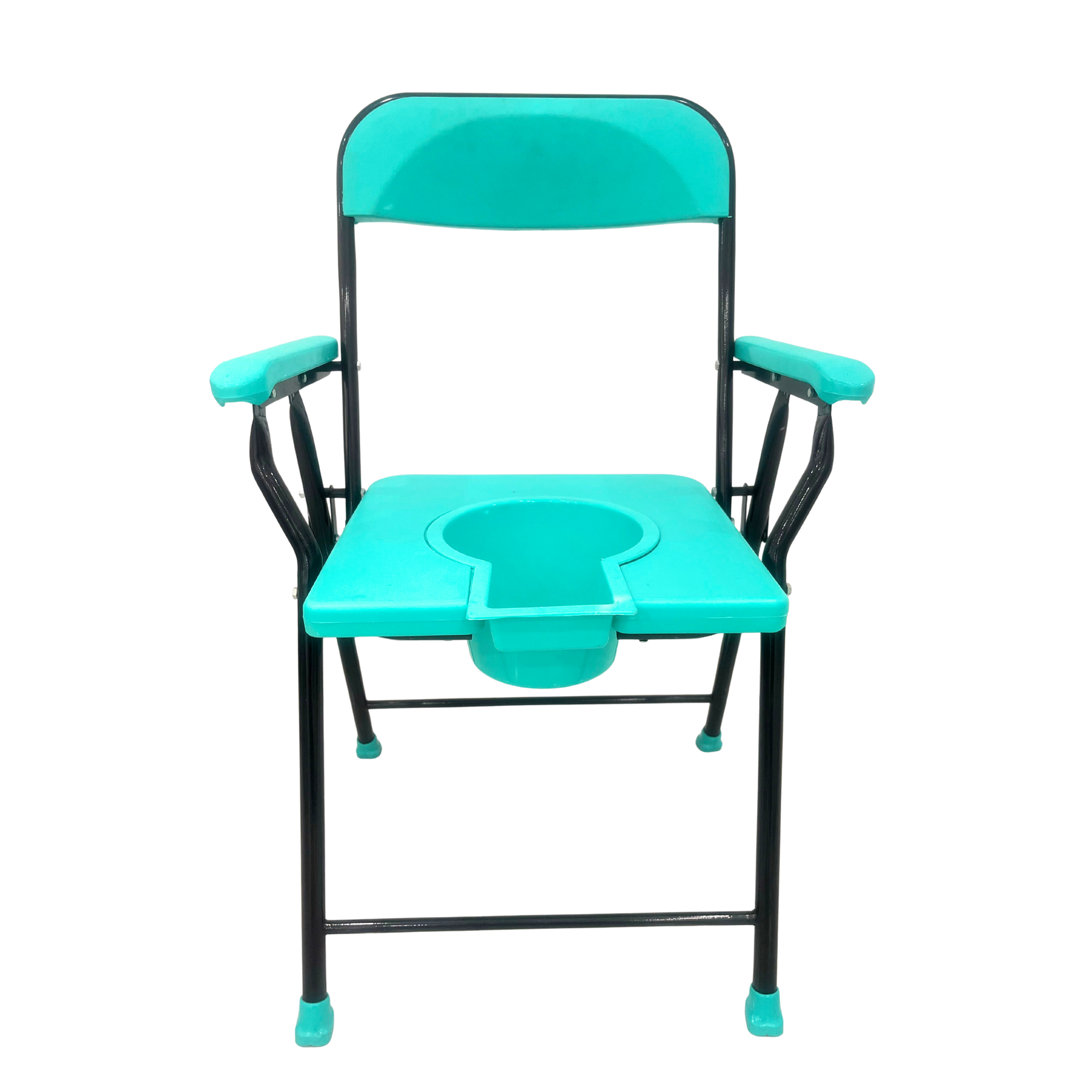 COMMODE CHAIR DELUXE MODEL ABS HANDLE GREEN