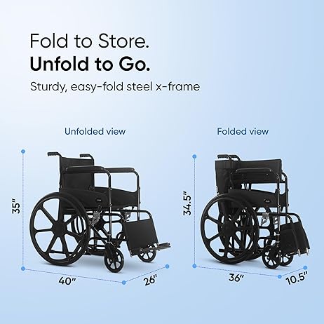 Frido FSS101  Everyday Foldable Wheelchair - Manual