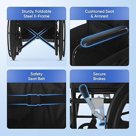 Frido FSS101  Everyday Foldable Wheelchair - Manual
