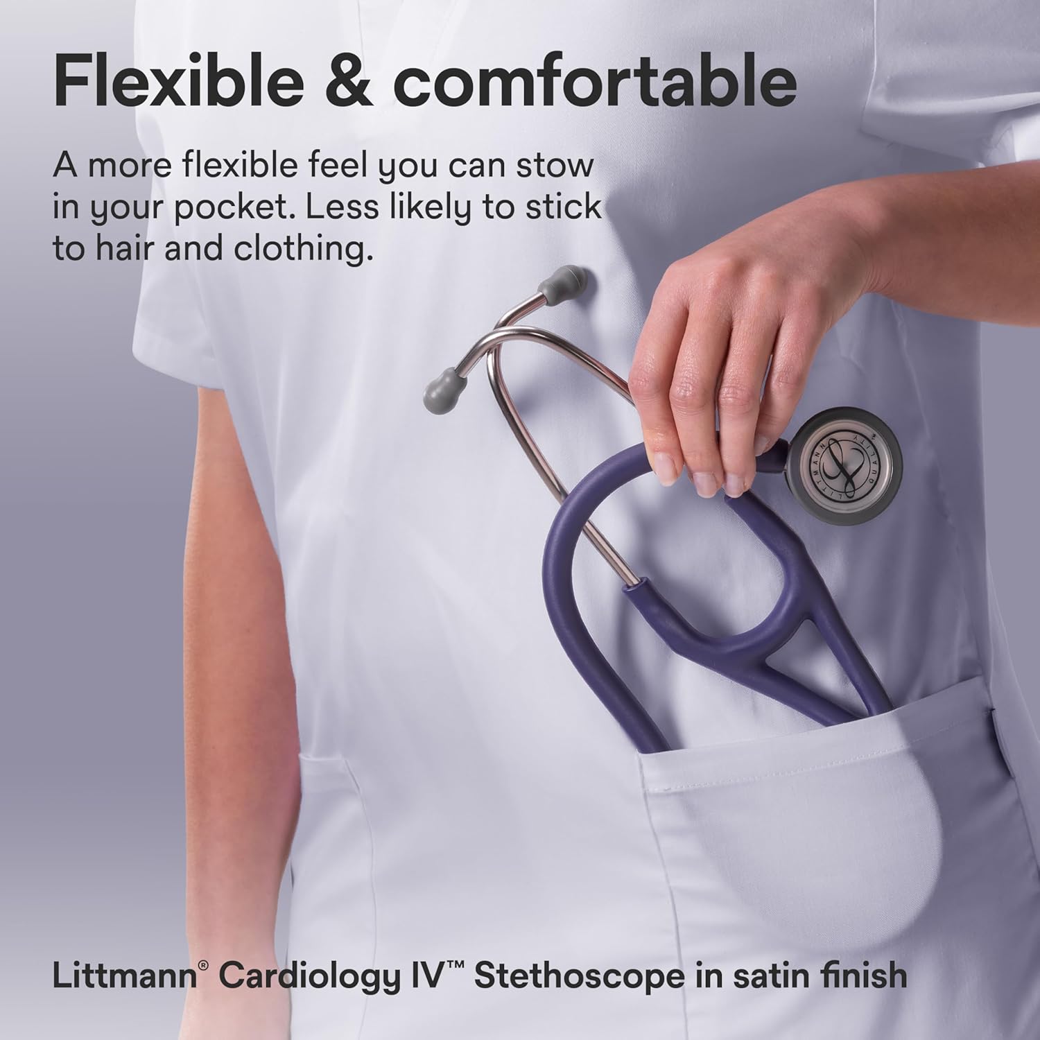 3M™Littmann® Cardiology IV™ Diagnostic Stethoscope, Stainless-finish Chestpiece, Midnight Blue Tube, 6187C