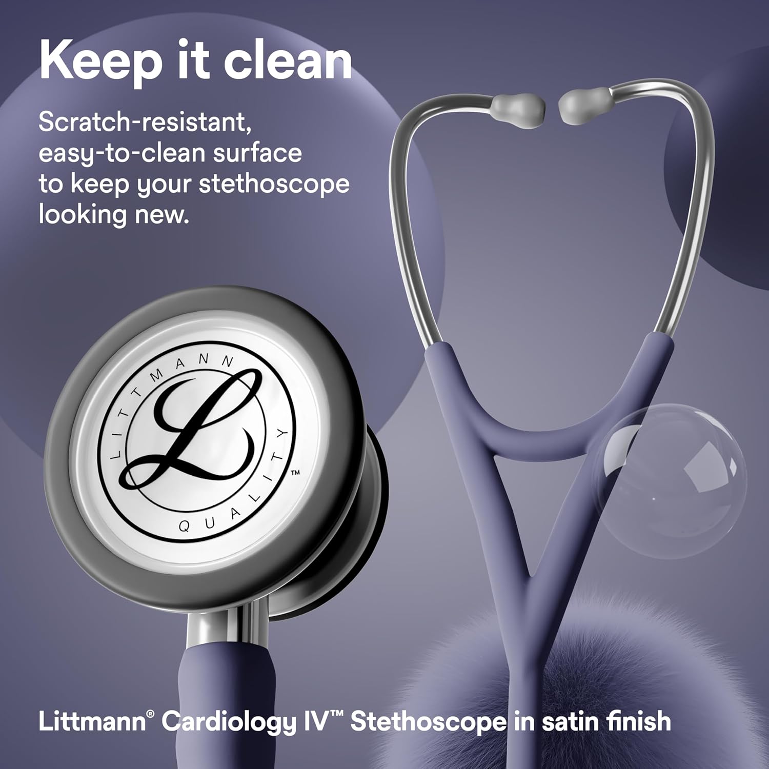 3M™Littmann® Cardiology IV™ Diagnostic Stethoscope, Stainless-finish Chestpiece, Midnight Blue Tube, 6187C