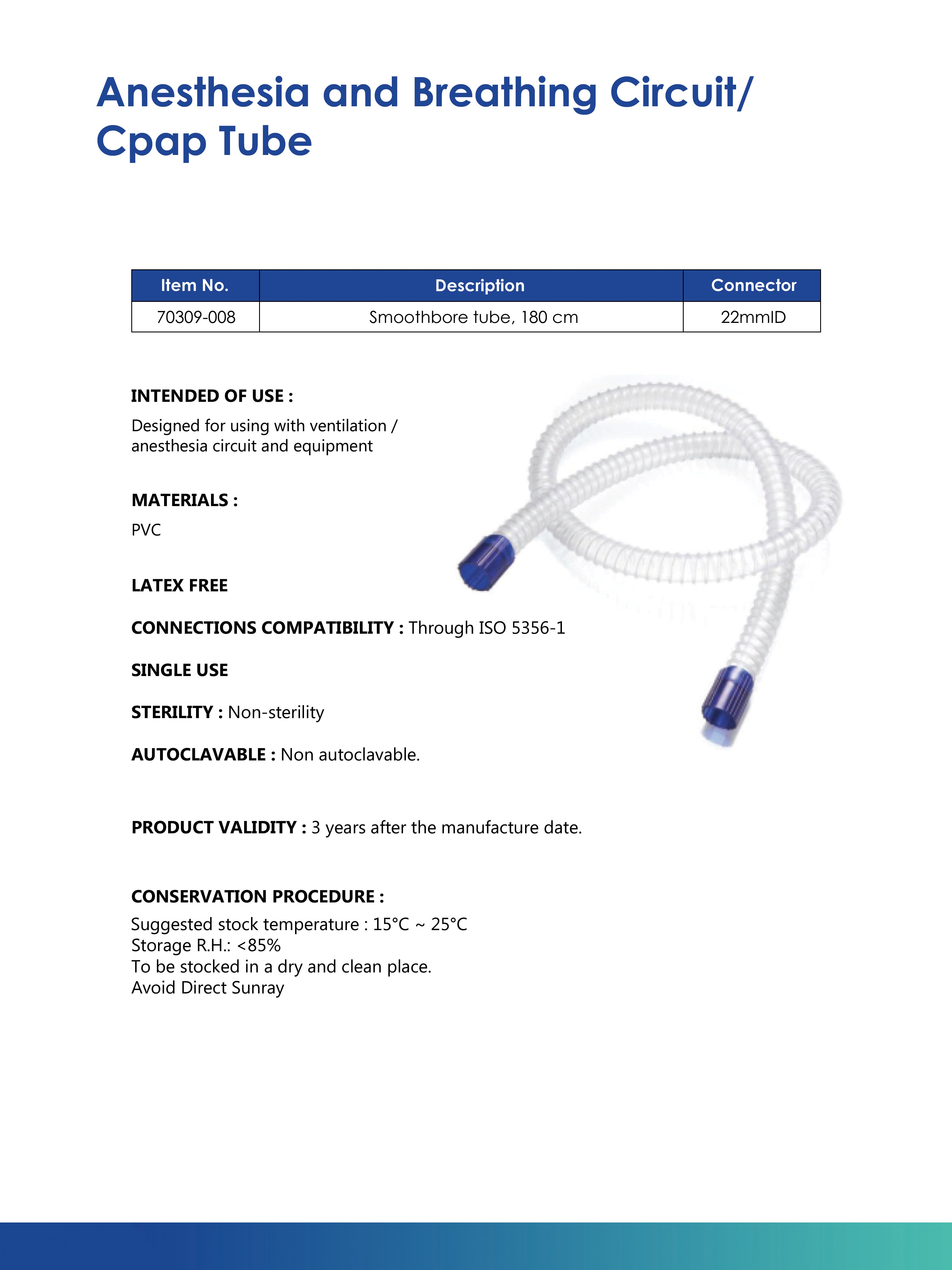 HuRes - Anesthesia and Breathing Circuit/ CPAP Tube