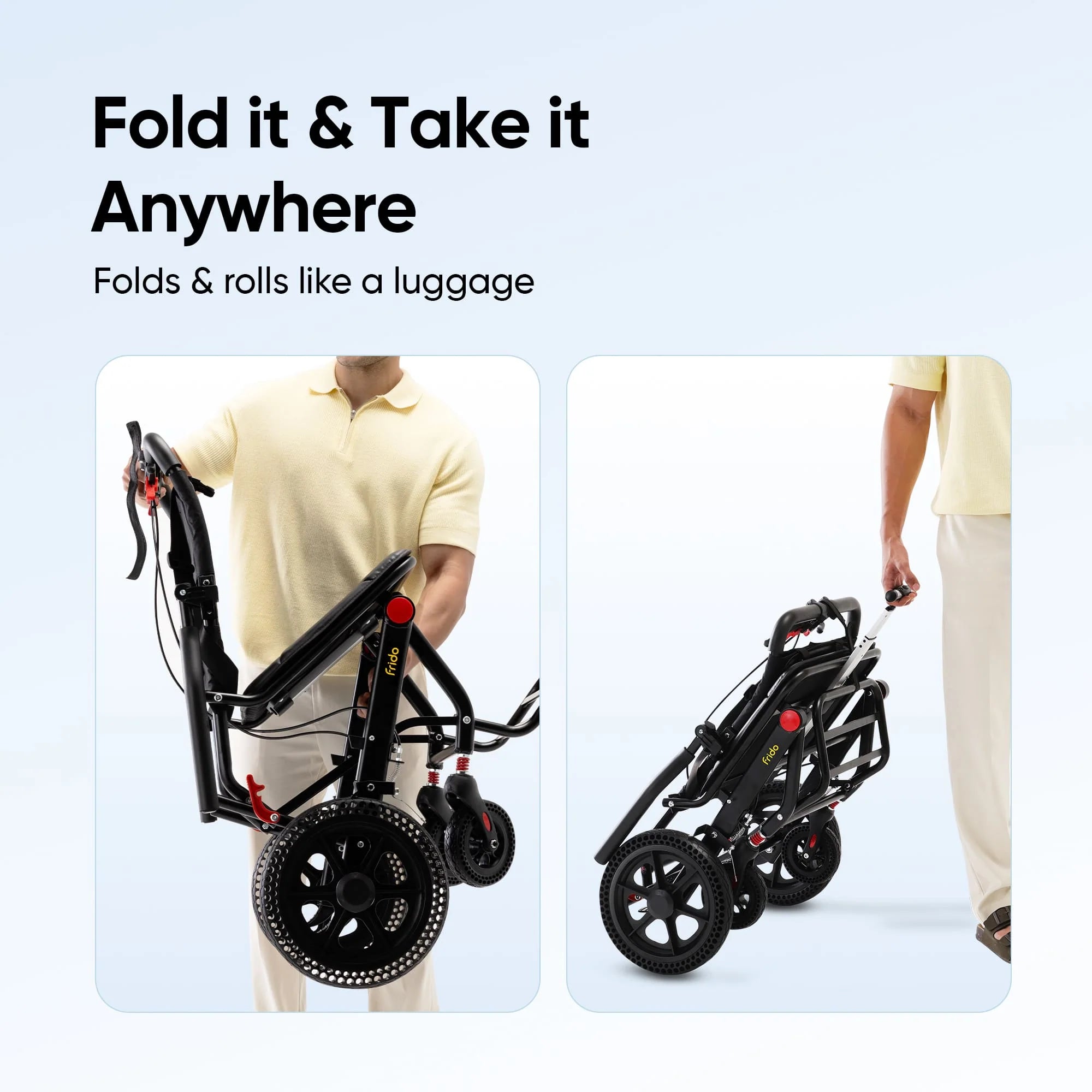 Frido Foldable Travel Wheelchair-Manual