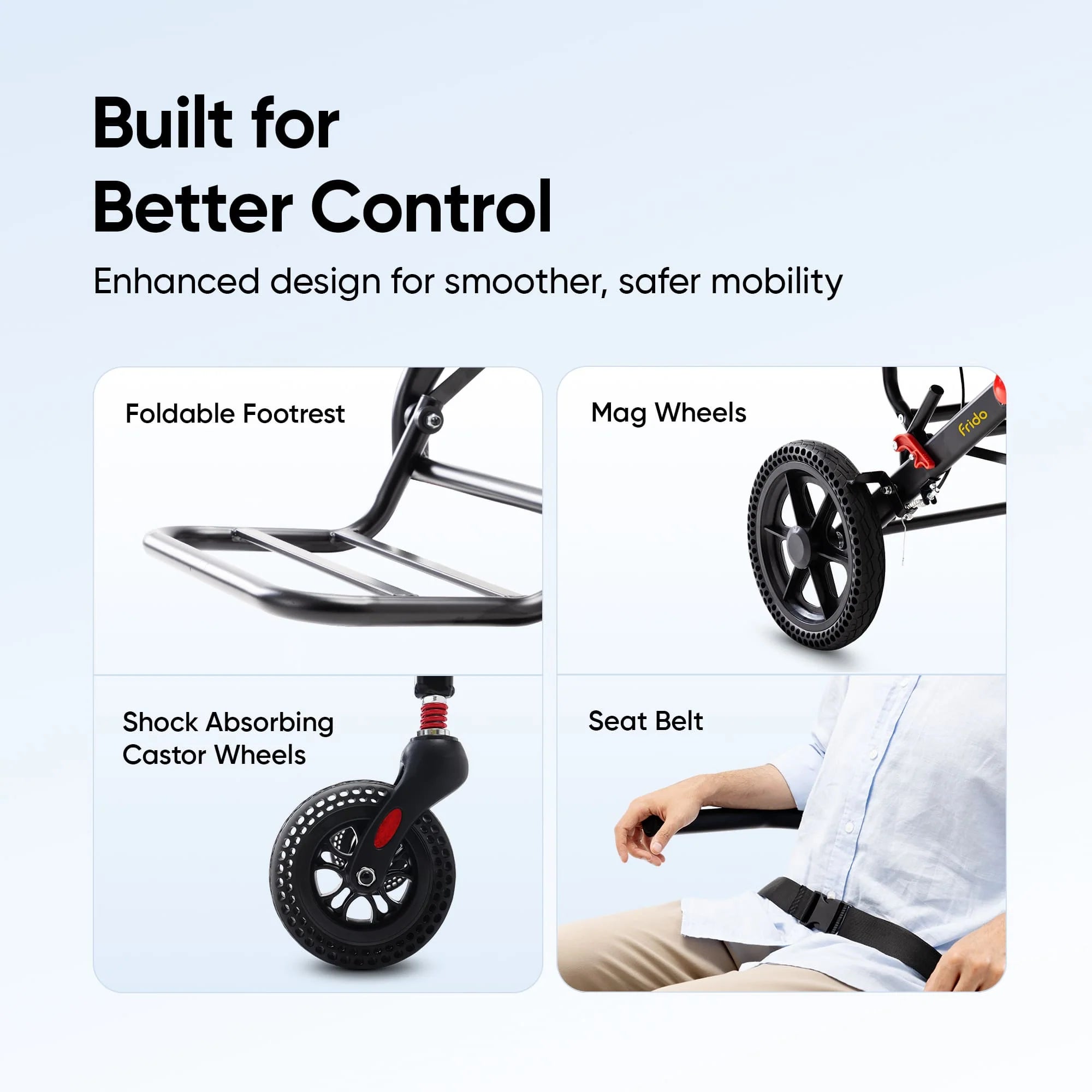 Frido Foldable Travel Wheelchair-Manual
