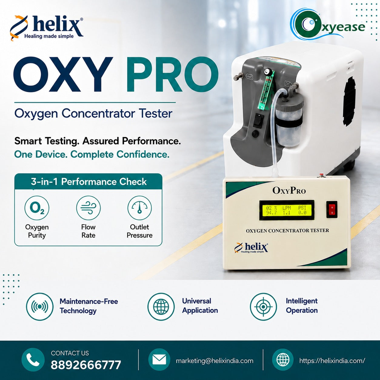 HELIX OXY PRO - Oxygen Concentrator Tester