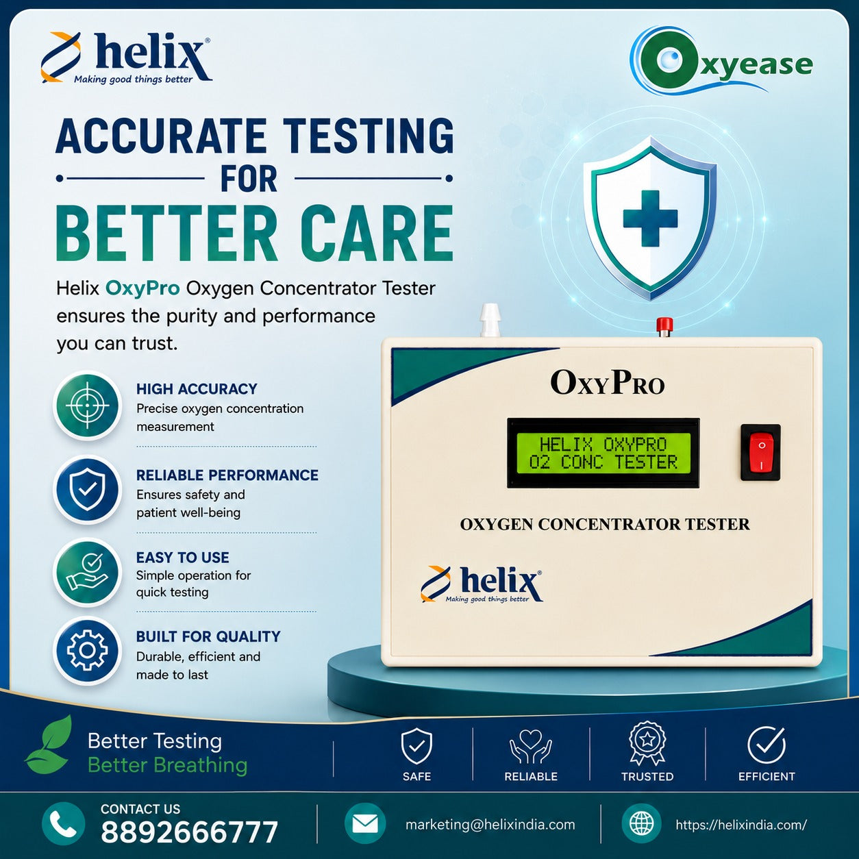 HELIX OXY PRO - Oxygen Concentrator Tester