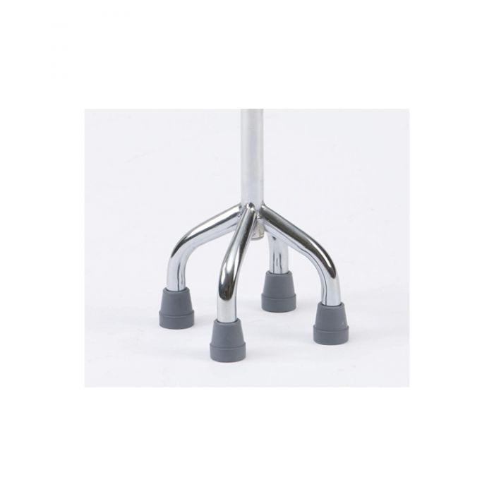 Chrome metal legs with gray rubber feet on a white background