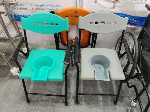 COMMODE CHAIR - ORANGE / GREEN / GRAY