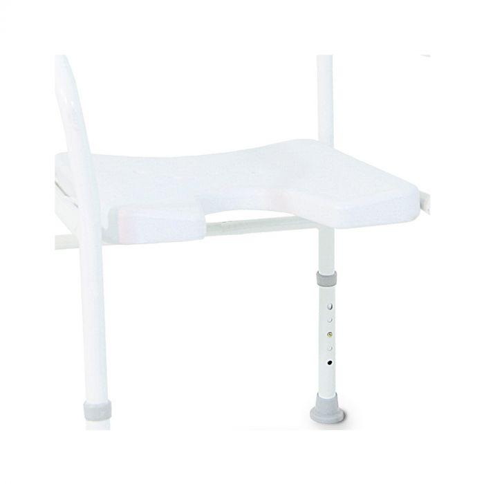 Shower stool DS 130 with armrests | Colour White | Aluminum
