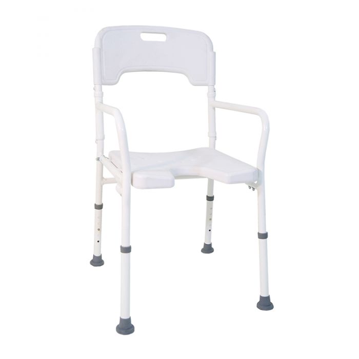 Foldable Shower Chair DSF 130 | White Colour | Welded Steel
