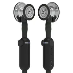 3M™ Littmann® CORE Digital Stethoscope, 8890, Mirror Chestpiece, Black Tube, Stem and Headset, 27 in