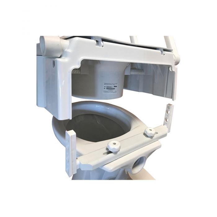 Raised toilet seat with armrests TSE 120 Plus (With innovative mounting from above) | White Colour