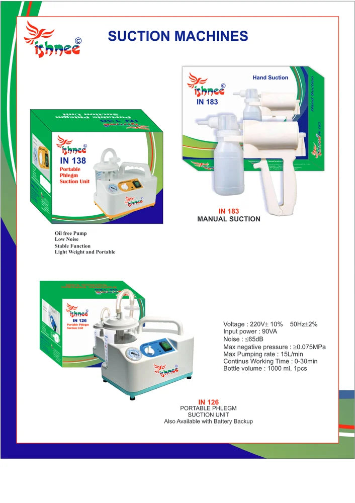 Ishnee Portable Phlegm Suction Unit - IN 138