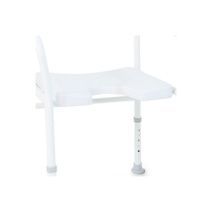 Shower stool DS 130 with armrests | Colour White | Aluminum